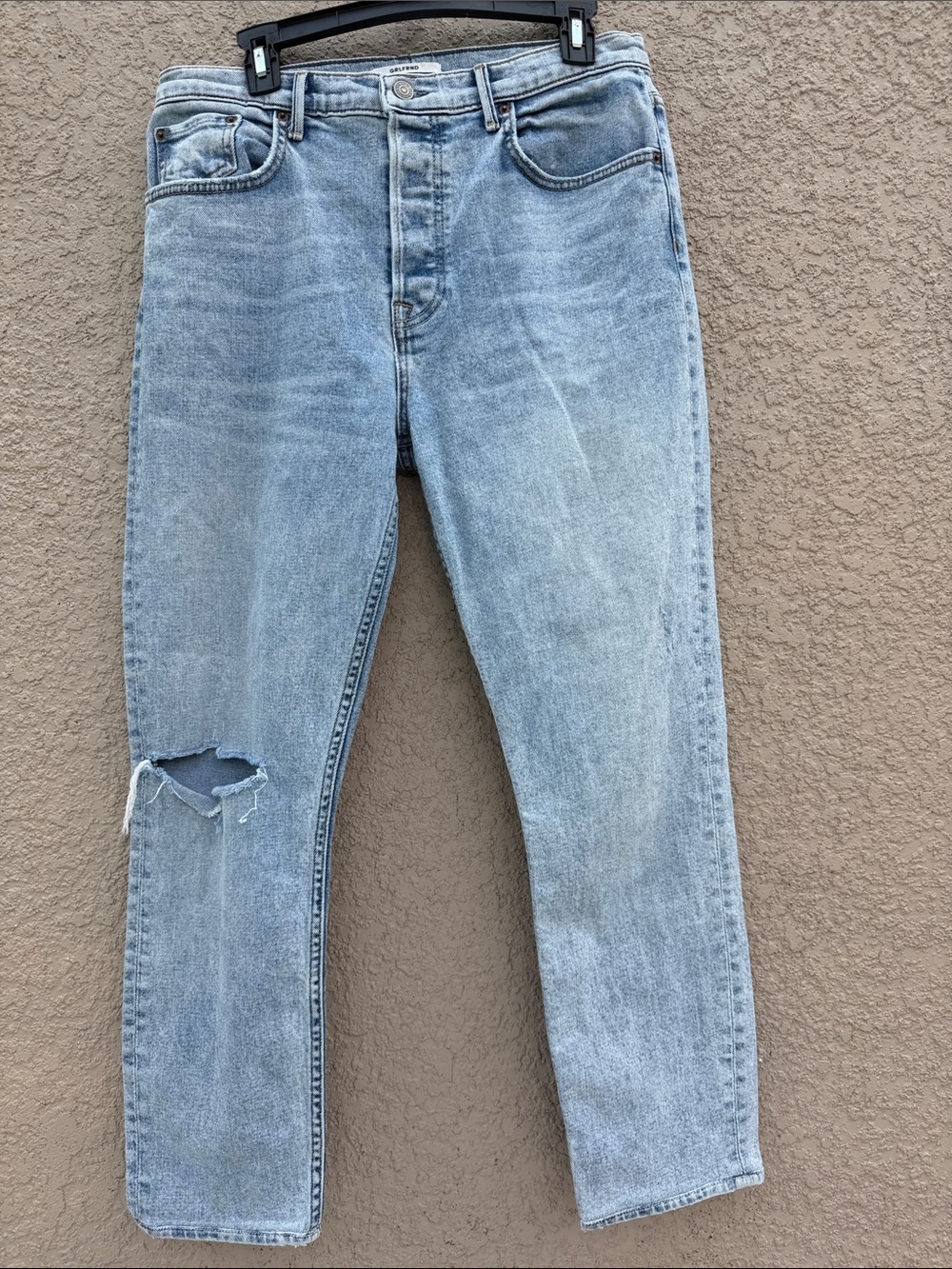 GRLFRND Light Blue Button-Front Denim Jeans